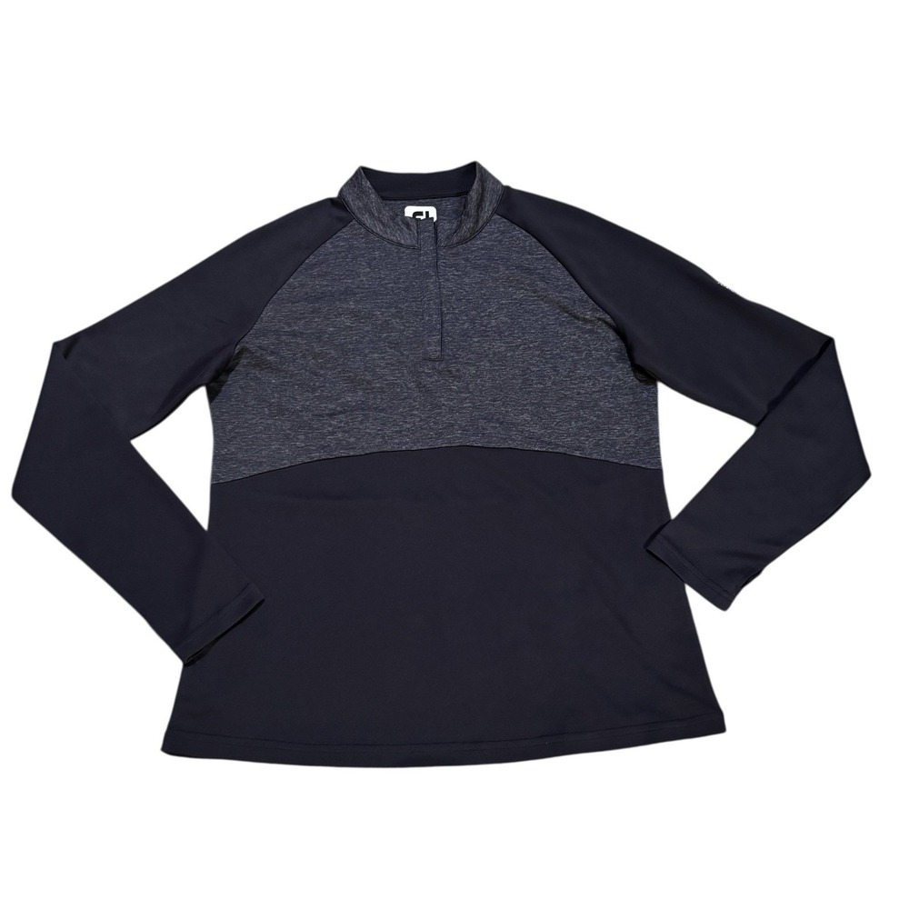 Footjoy Heather‎ Block Half Zip Mid Layer Navy Blue Pullover Women's Medium